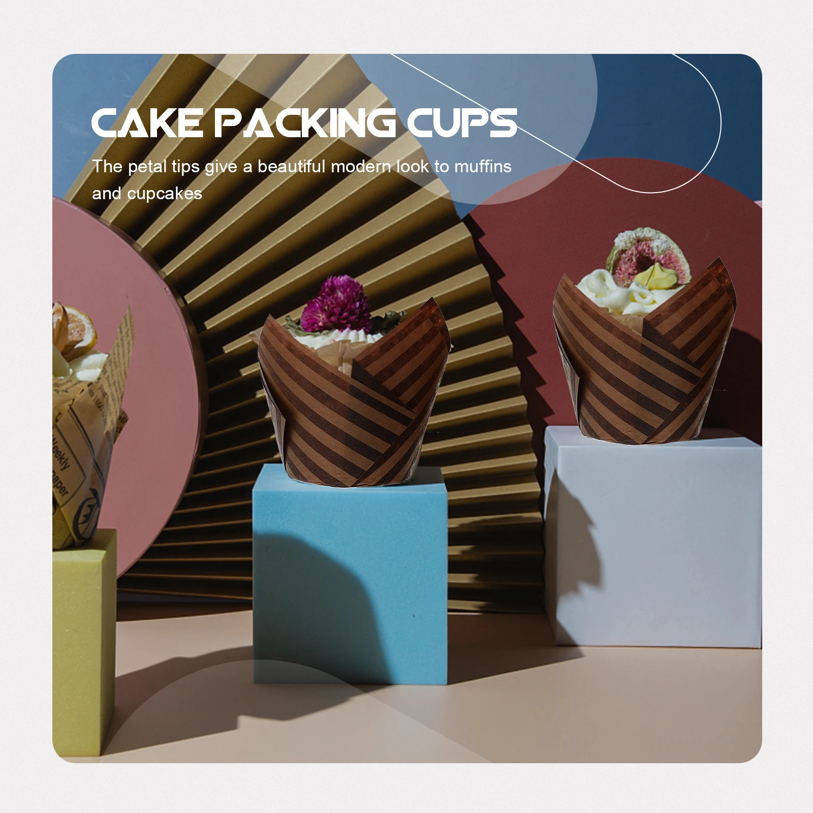 

300pcs Muffin Cup Cake Paper Liners Tulip Shape Baking Cups For Dessert Decoration Biodegradable Cupcake Liners Baking Trays