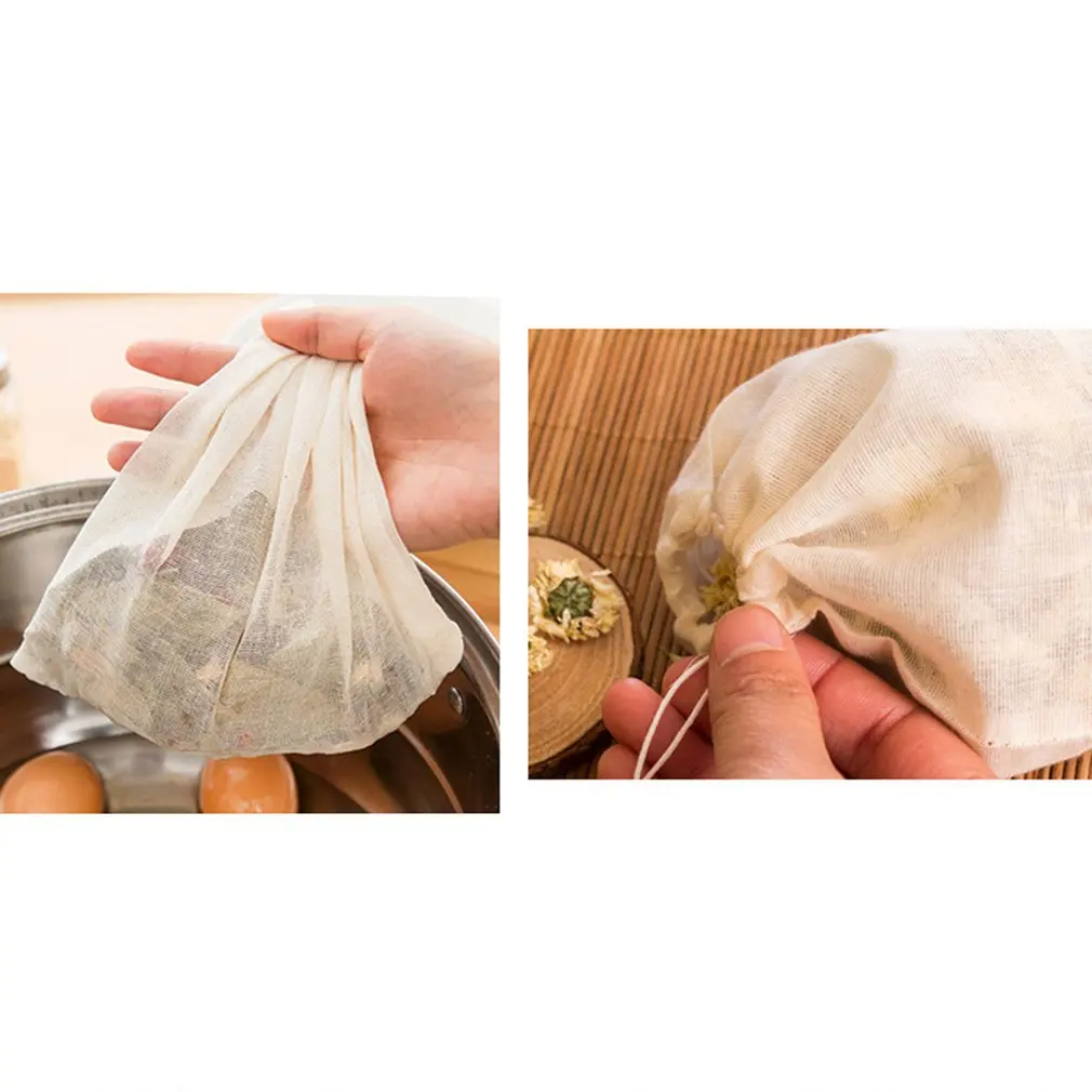 Sacos de filtro descartáveis do chá com cordão, tela não tecida, papel de filtro da cozinha, café, erva, chá frouxa, 1PC