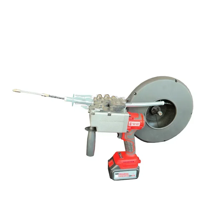 Máquina de rosqueamento de bateria de lítio totalmente automática 40 m/min ferramenta de fio elétrico eletricista tubo escondido dispositivo de rosqueamento rápido
