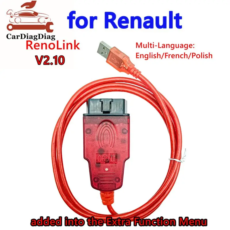 Professional OBD2 Cable Renolink V2.10 for Renault Car Auto Tool ECU Tuning/air-ba9 Reset/ECM UCH Key Programmer Interface