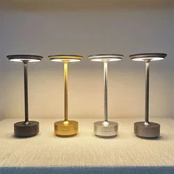 Luxury Modern Aluminum Wireless Cordless Table Lamp with 5200mAh Rechargeable Battery for hotel Restaurant Home Decorative Lamp