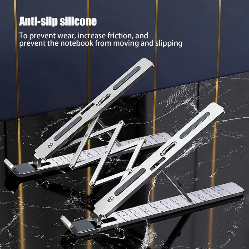 Laptop Riser For Desk Notebook Laptop Riser Folding Stand Adjustable Height Aluminum Computer Riser For Laptop Notebook Tablet