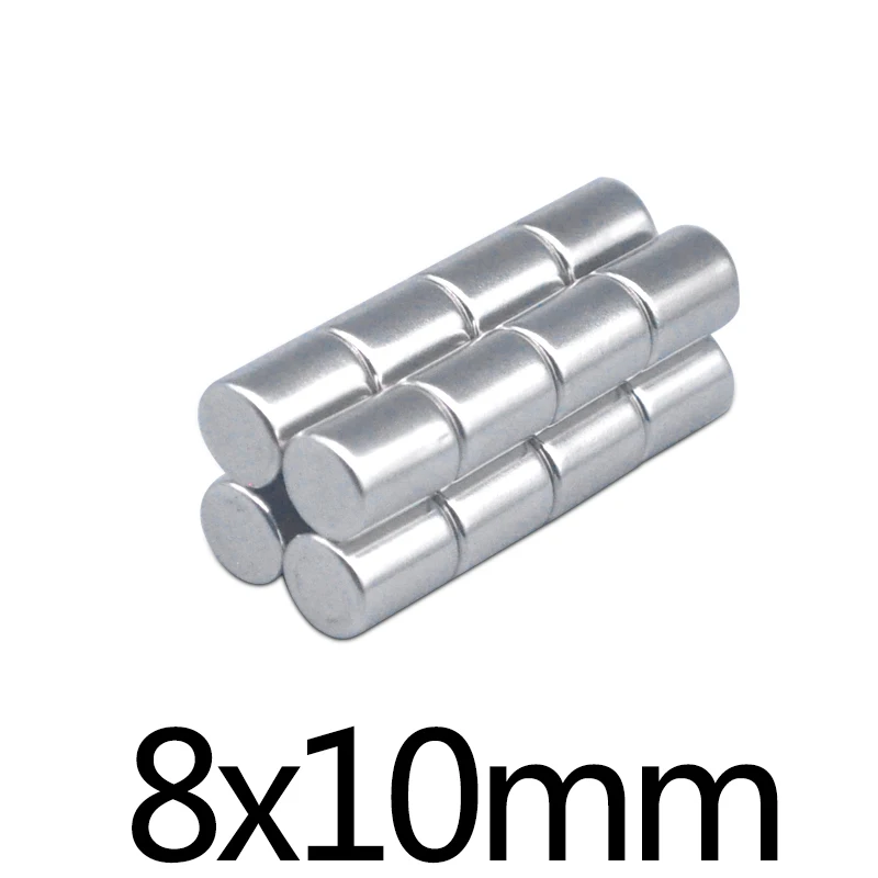 5/10/20pcs 8x10 mm NdFeB Mini Small circular Magnets 8mmx10mm Fridge N35 Neodymium Magnet Dia 8x10mm Permanent Magnets 8*10