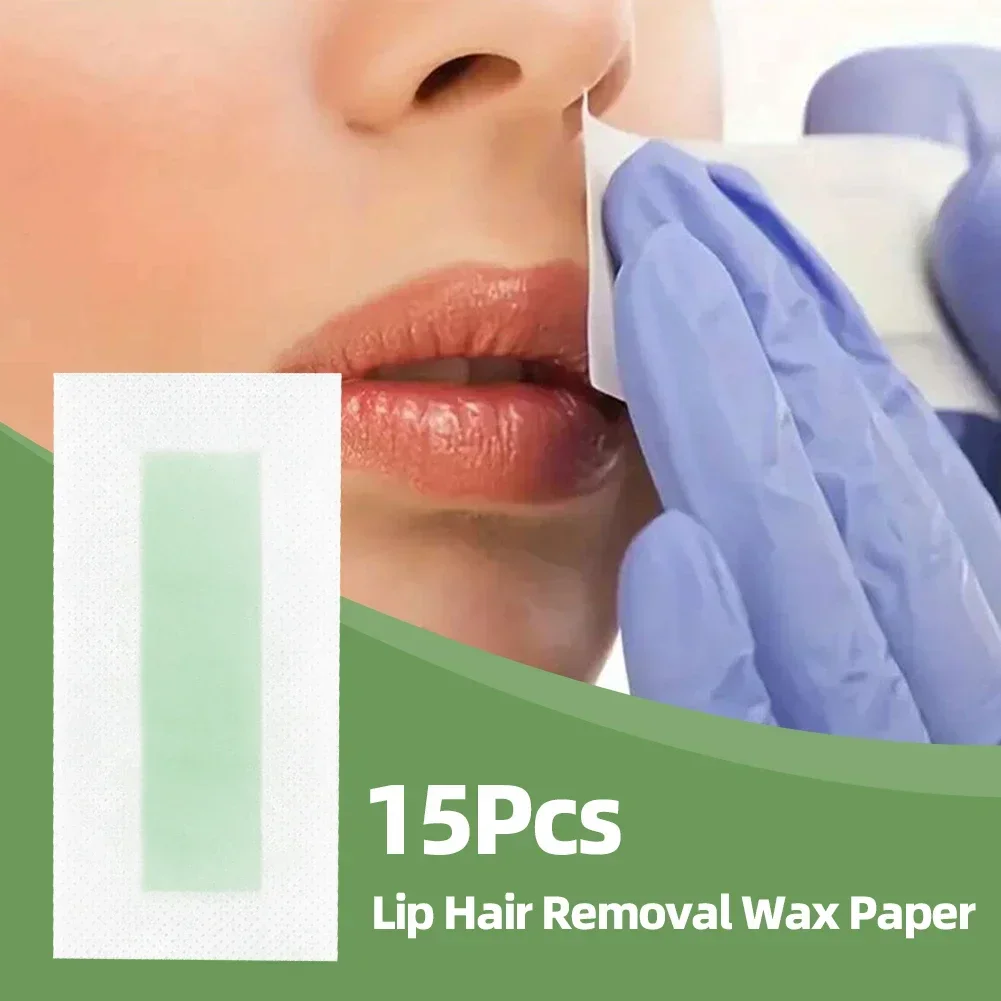 Facial Summer Professional Hair Removal Wax Paper 15 Sheets Lip Sticker Ladies Face Non-Permanent Mustache Lip Hair