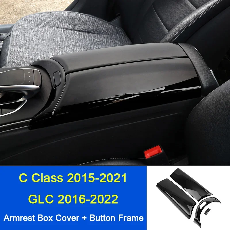 Car Parts Center Console Tidying Armrest Box Panel Trim Cover Frame For Mercedes-Benz C E Class GLC W205 W213 X254 Car Accessory