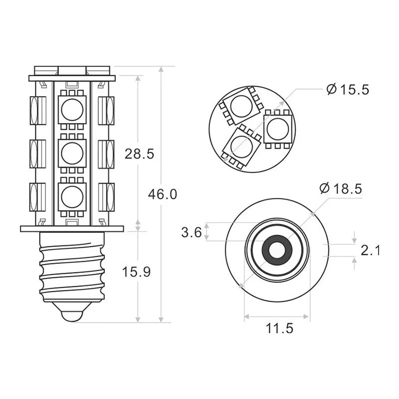 Imagem -06 - Led Auto Lâmpada 18led 5050smd 12v 24v 360lm Daywhite Cor Branca Quente 3200k 6000k 3w Repalce Halogênio 30w 10 Peças Lote E12