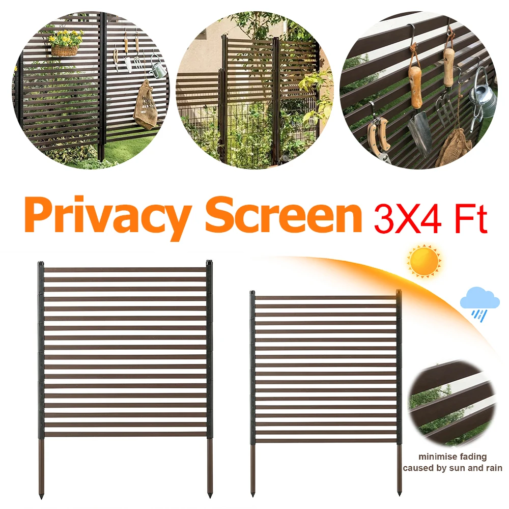 3FT x 4FT حديقة سياج مقاوم للرياح البلاستيك الصلب لوحة الخصوصية في الهواء الطلق الدرابزين فيلا الضميمة فناء شاشة مقسم ساحة #1
