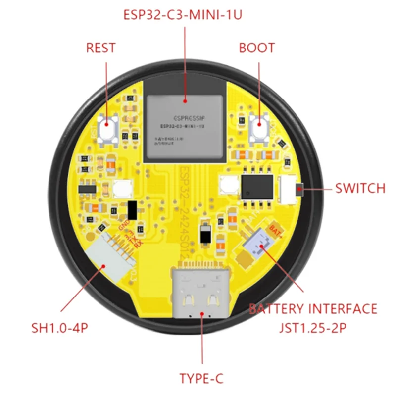 Round 1.28 Inch TFT Color Screen With Touch SPI LCD Module IPS Capacitive Electronic Photo Frame Spectrum Display