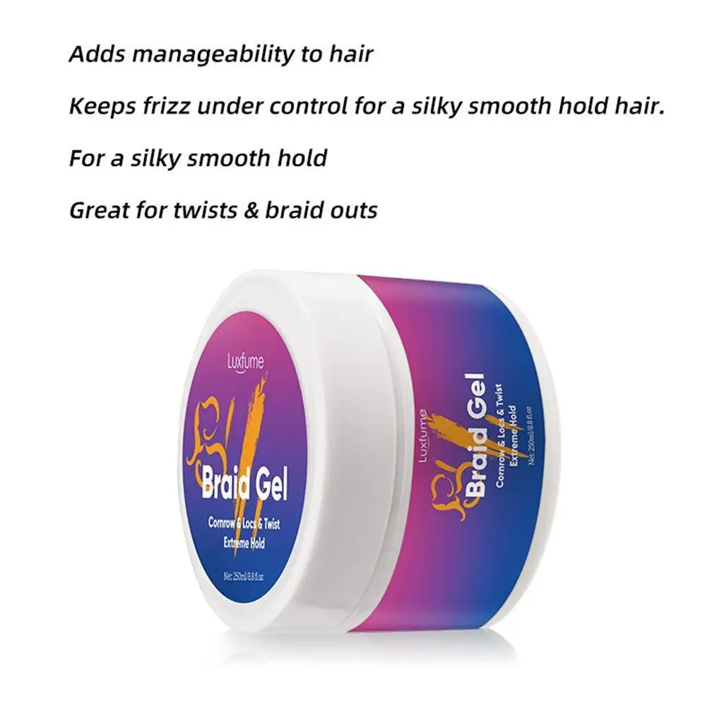 Styling Braiding Gel Wax Strong Hold Pomade,Anti-Frizz SmoothLasting Broken Hair Hair Braiding Gel Styling Waxes Cream For Women