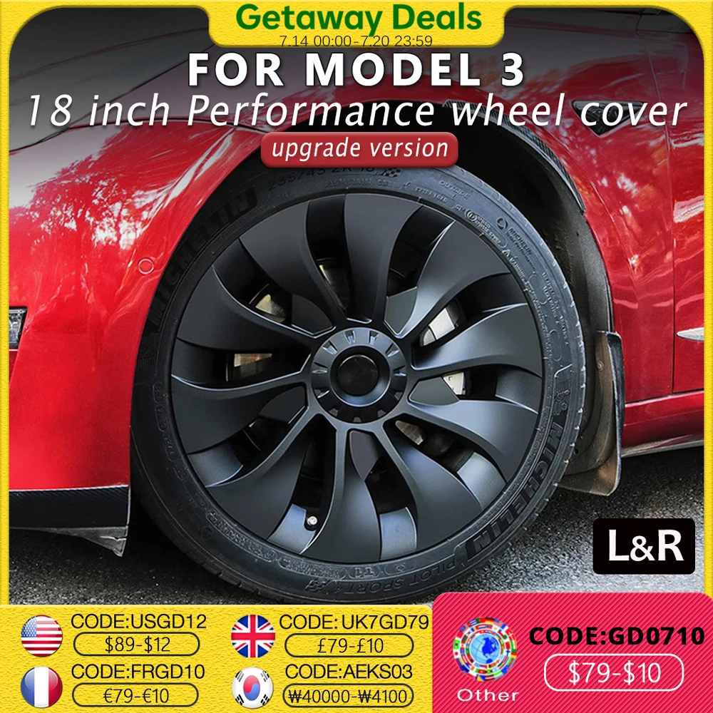 

4pcs Hub Car Performance Replacement Wheel Cap Hubcap Full Rim Cover Accessories For Tesla Model 3 18 Inch Wheel Cover 2018-2023