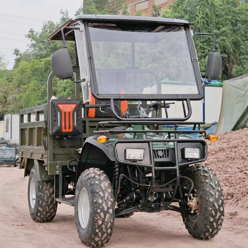 4WD, all-terrain farmer's vehicle with bucket, low-speed quad motorcycle