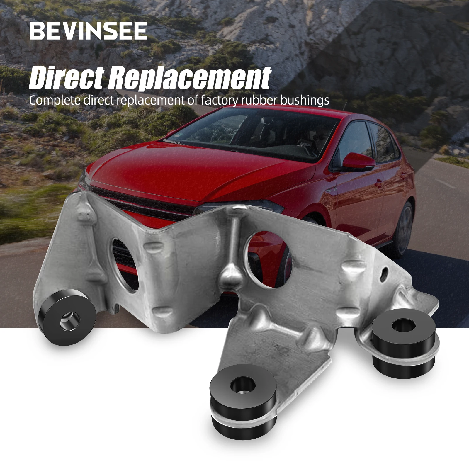 BEVINSEE Aluminium-Schalthebelhalterungsbuchsen für VW 02A 02J 02M 02Q-Getriebe, für Audi TT 8J, für Golf 5 6, für Seat Leon MK2