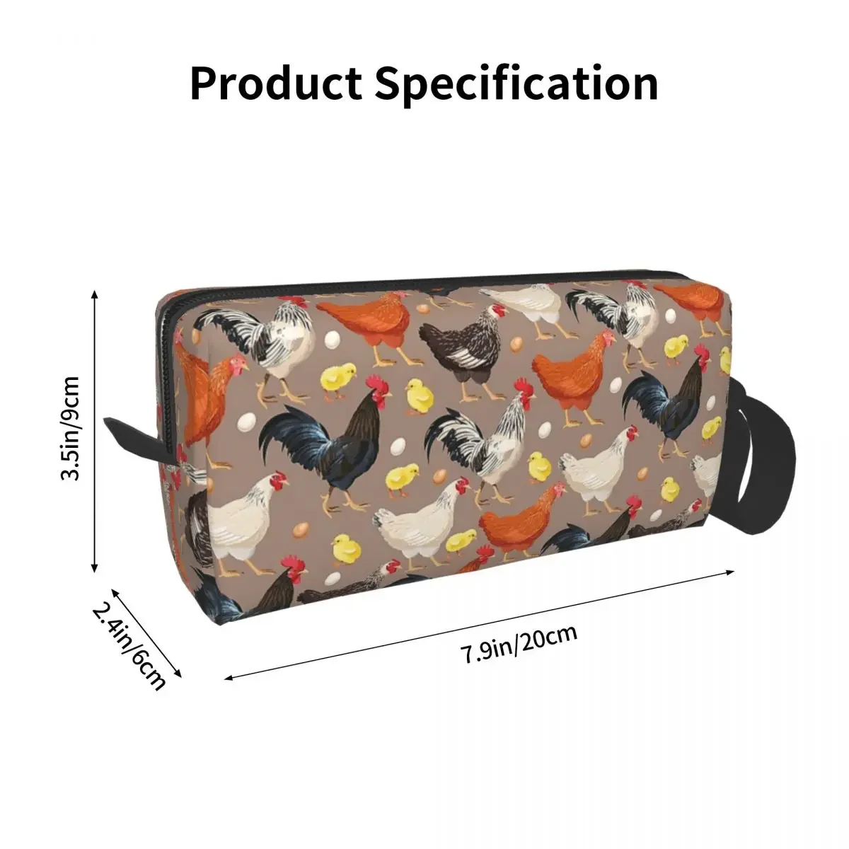 Chicken Colorfull Pattern Pencil Cases Large Storage Pen Bags Pen Box Pencil Pouch For Boys Girls Students Stationery Makeup Bag