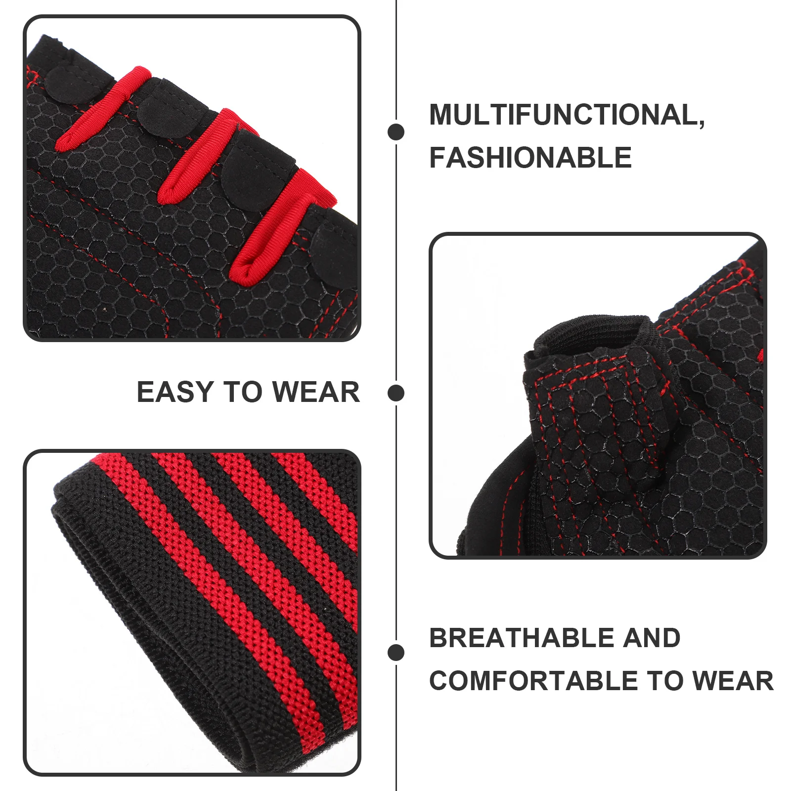 

1 Pair Fitness Gym Glove Anti-Slip Breathable Weight Lifting Wrist Wrap Gloves Workout Bodybuilding Gloves (Size XL)