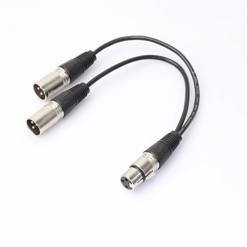 34Cm 3pin Xlr 1 Mannelijk Naar 2 Vrouwelijke Audio Verlengkabel Microfoon Y Splitter Snoer Lijn Voor Mixer Recorder 3 Pin