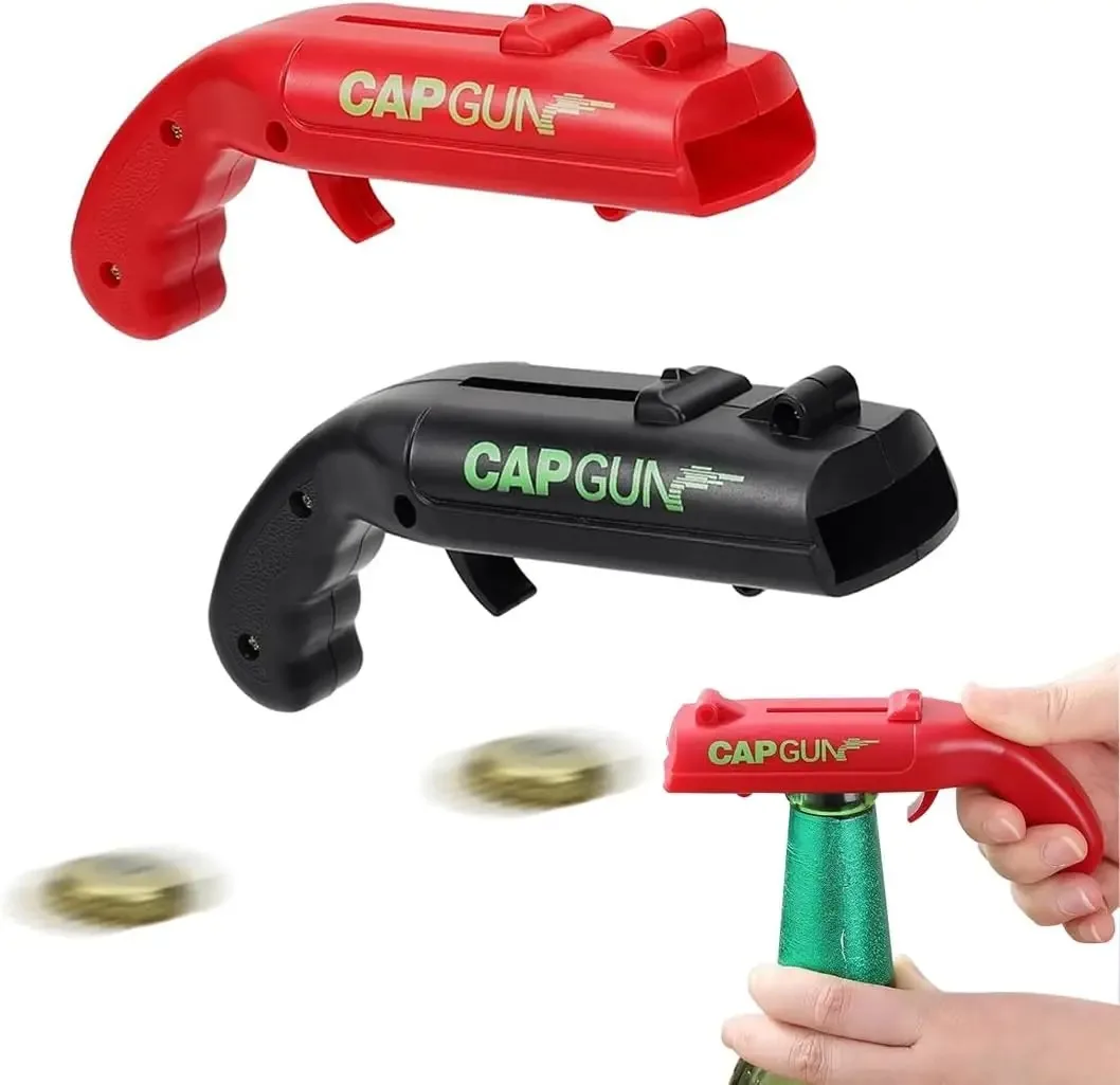 Abridor de Botellas de Cerveza Portátil con Forma de Pistola, Lanzador de Tapas de Bebidas, Accesorio de Cocina para Fiestas, Herramienta de Bar