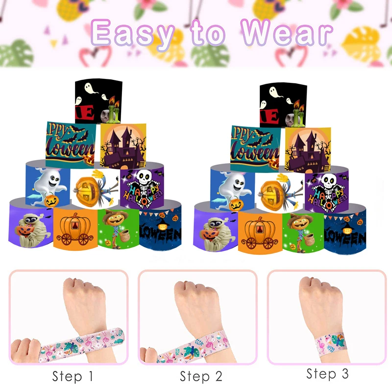 10/30/50 أساور صفعة الهالوين للأطفال، ألعاب حسية لتخفيف التوتر، أساور الهالوين السائبة للفتيات والأولاد هدايا 2025