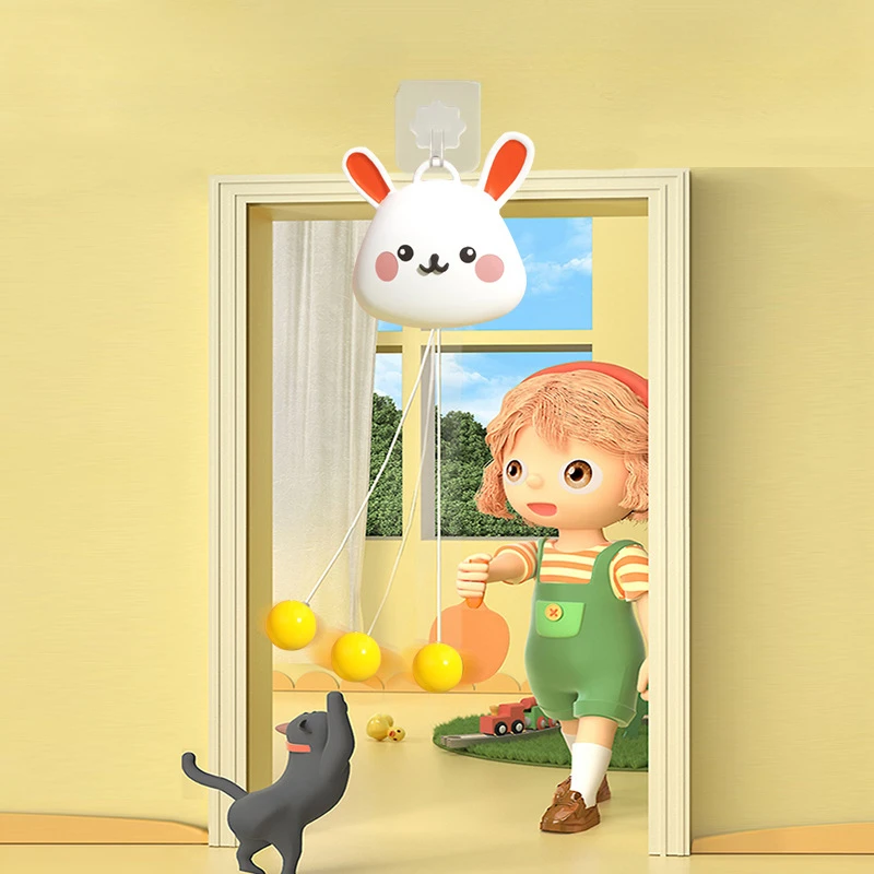 

Hanging Table Tennis Trainer Set 5Pcs PingPong Balls with 2Pcs Table Tennis Racket Indoor Adjustable Trainer Child Game Adult