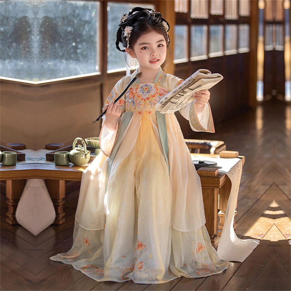 New Hanfu Spring Autumn Girl Tang Suit Children Chinese Traditional Ancient Costume Summer Princess Dress Elegant Fairy Clothing