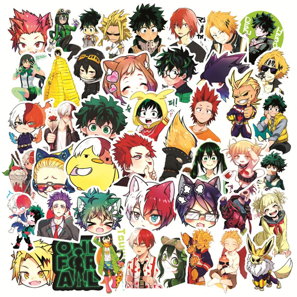 

10/30/50pcs Cool Deku My Hero Academia Anime Stickers Kawaii Girls Uraraka Sticker Stationery Laptop Skateboard Luggage Decals