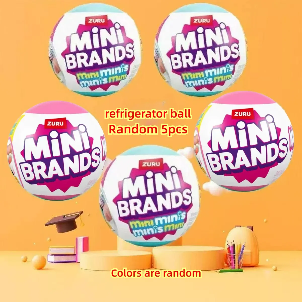 Mini Brands Mini Fridge Set with Original Packaging Blind Box Openable Fridge Door Anime Figure Mystery Box Model