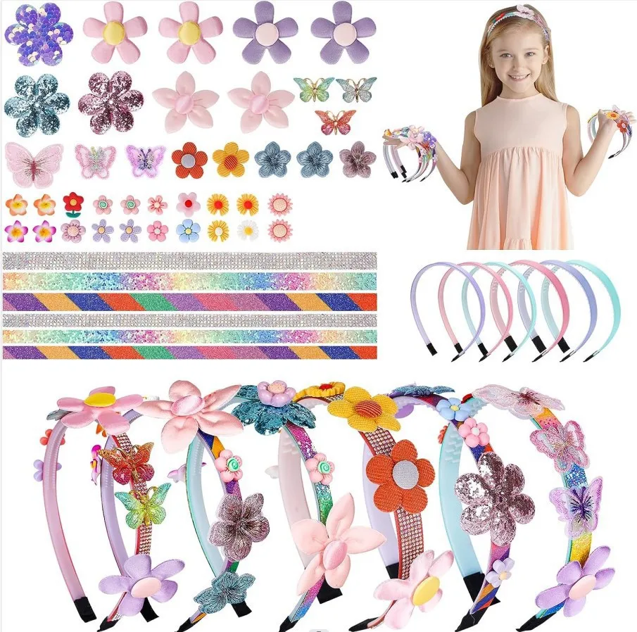 Girls Hair Accessories,Headband Making Kit,Toys Gifts for Girls Arts and Craft Kits,Birthday Presents DIY Toys Christmas Gifts