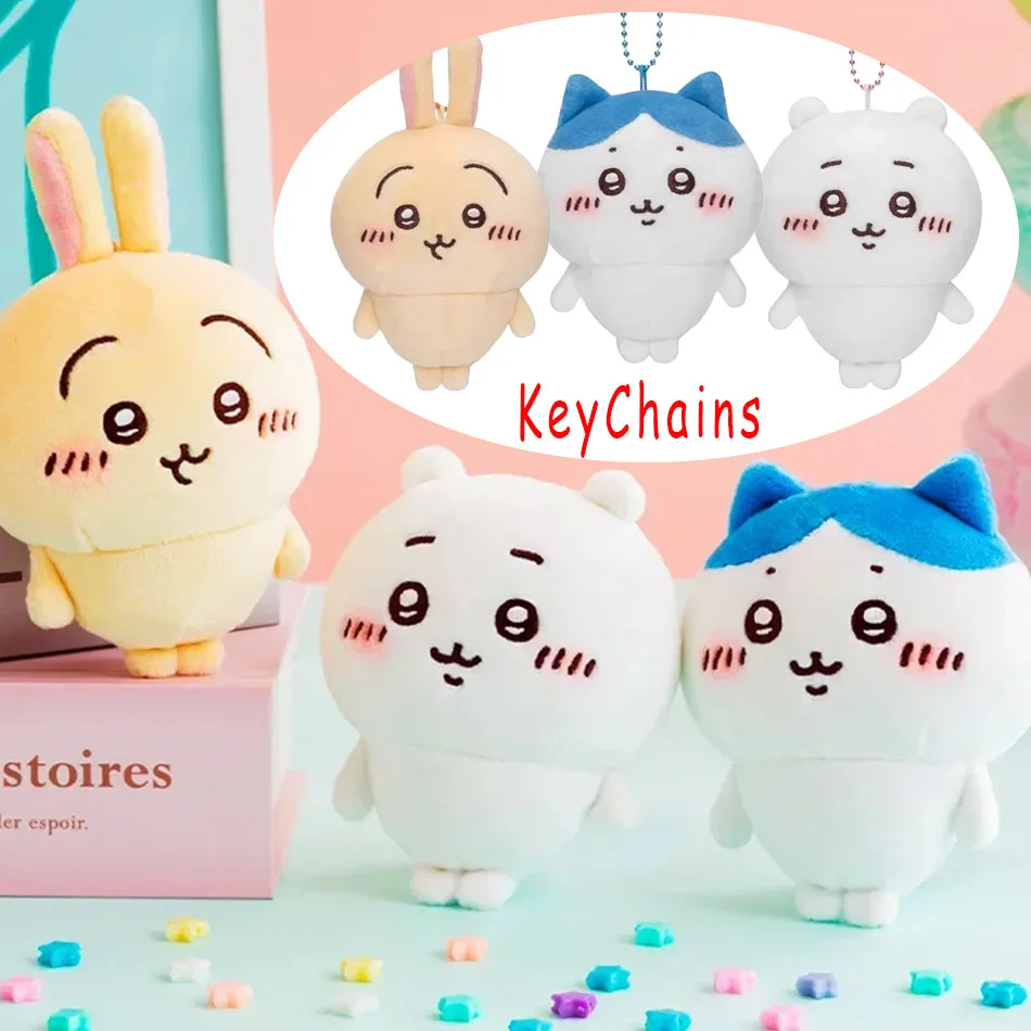 

MINISO chiikawa Mini Plush Stationery Box Cute Toys Anime Kawaii Usagi Hachiware Student Keychian Keyring Kids Birthday Gifts