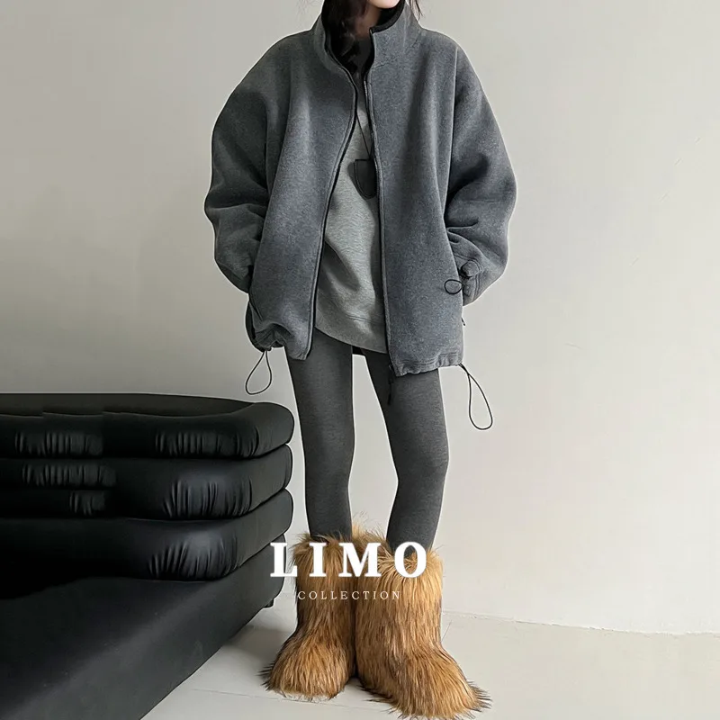 LIMO 2025 Autumn Winter New Double Sided Sherpa Fleece Hoodie Zipper Jacket Women's Outdoor Streetwear Coat Fashion