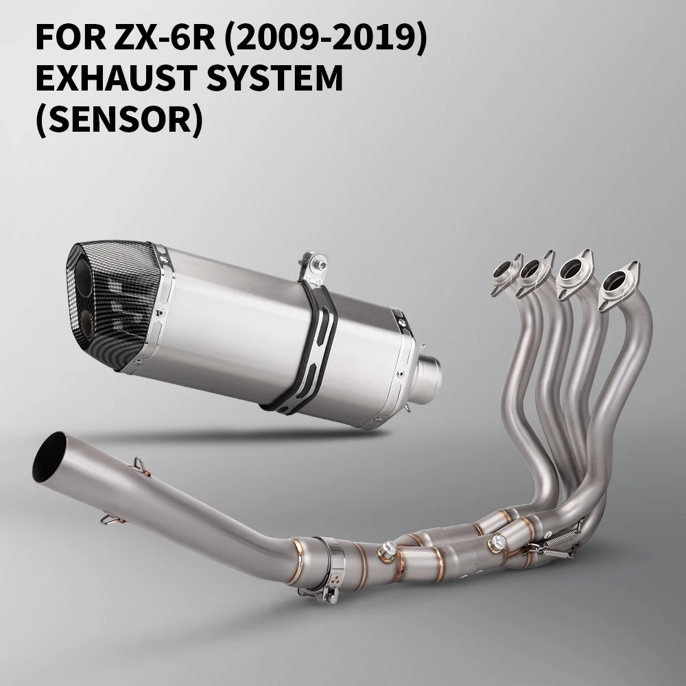 Motorcycle Exhaust System Modify Escape Front Link Pipe With Double Oxygen Sensor For ZX6R ZX636 ZX-6R 2009 - 2025
