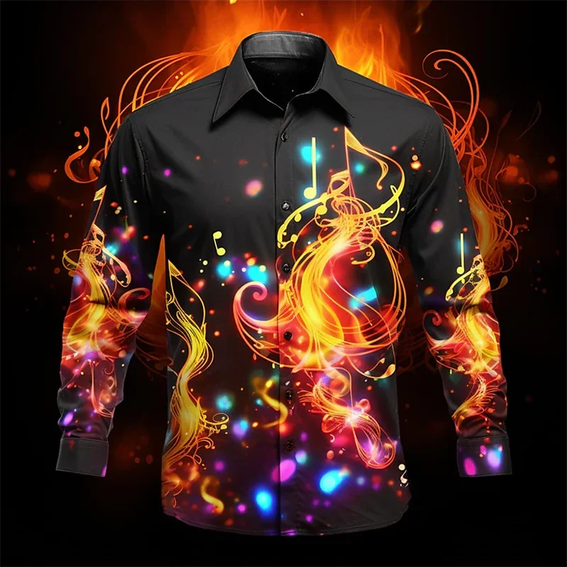 2026 Men's Tops Suit Lapel Splash Paint Shirt Fashion Men's Luxury Casual Sports Light Comfort Soft Diamond Square Dark Design