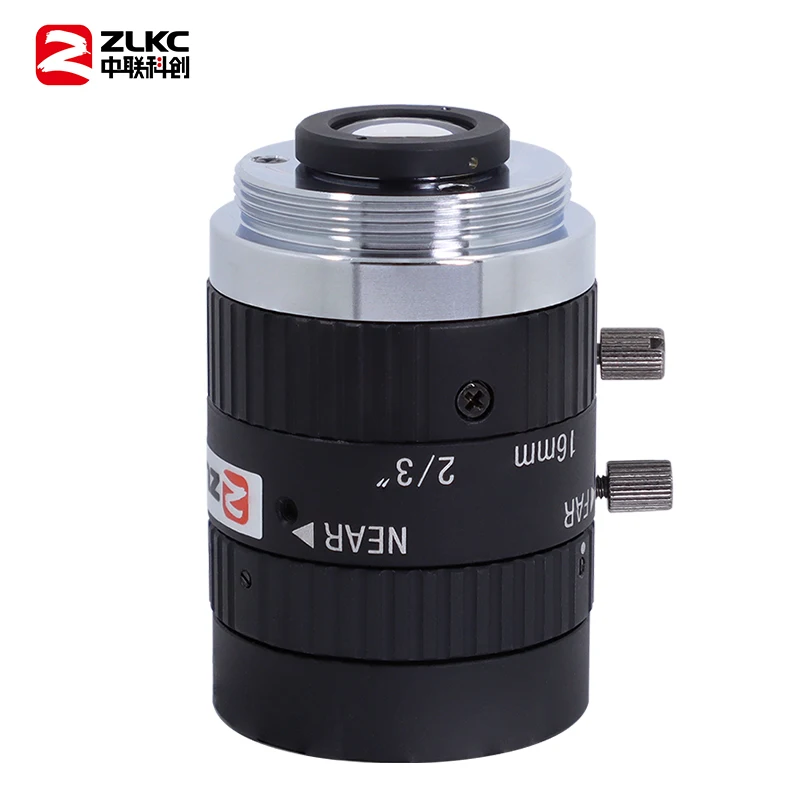 ZLKC 5 Megapixel C Mount 16mm 2/3" FA Industrial Camera Lens Manual Iris Low Distortion Machine Vision Fixed Focal Fenth Lenses
