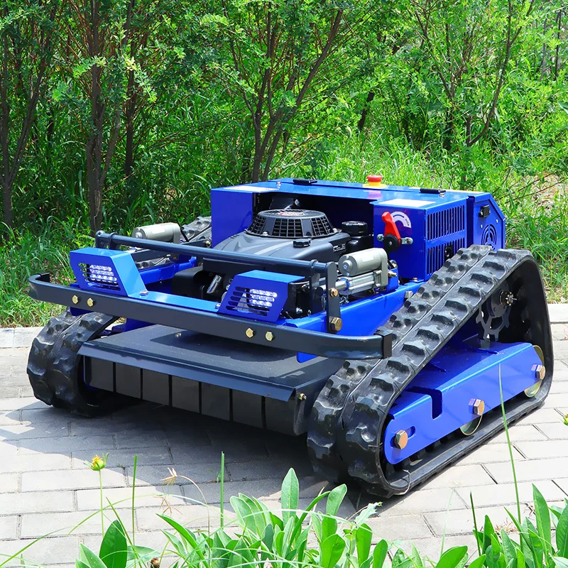 

Customized 550mm Remote Control Crawler Intelligent Robot Lawn Mower Agriculture Rubber Tracks