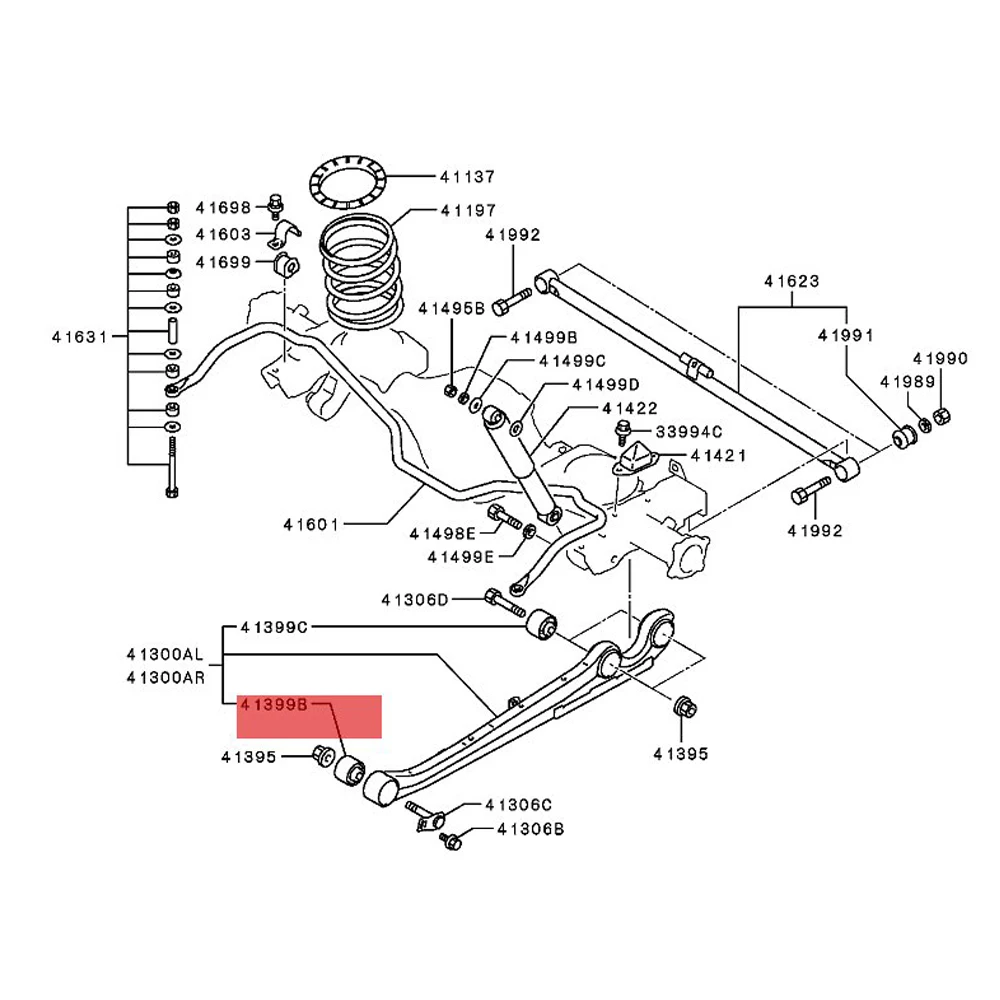 M Brand MR210731 Suspension Arm Bush Rear Lower LH/RH For MITSUBISHI PAJERO SPORT CHALLENGER