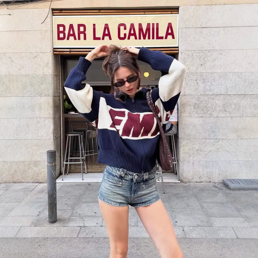 

Zekye Woman Clothing Winter Clothes Woman Sweater 2025 Knitted Monogram Long-sleeved Sweater Knitwear Woman Clothes