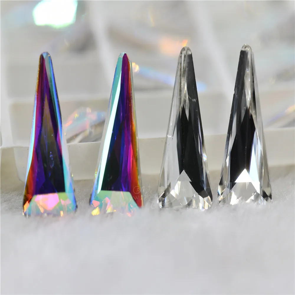 Kształt wieży 8mm x 16mm rękodzieło klejnoty kryształowe stras Strass sukienka punktowa Rhineston dekoracja klej na klejach