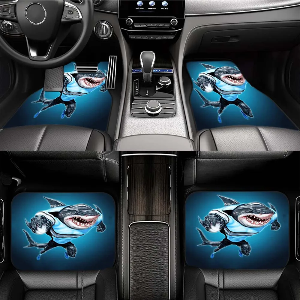Tapis de sol de voiture requin 1 pièce/2 pièces/4 pièces, intérieur de voiture élégant pour voitures compactes, fourgonneaux, SUV et plus encore, parfait pour offrir aux parents et