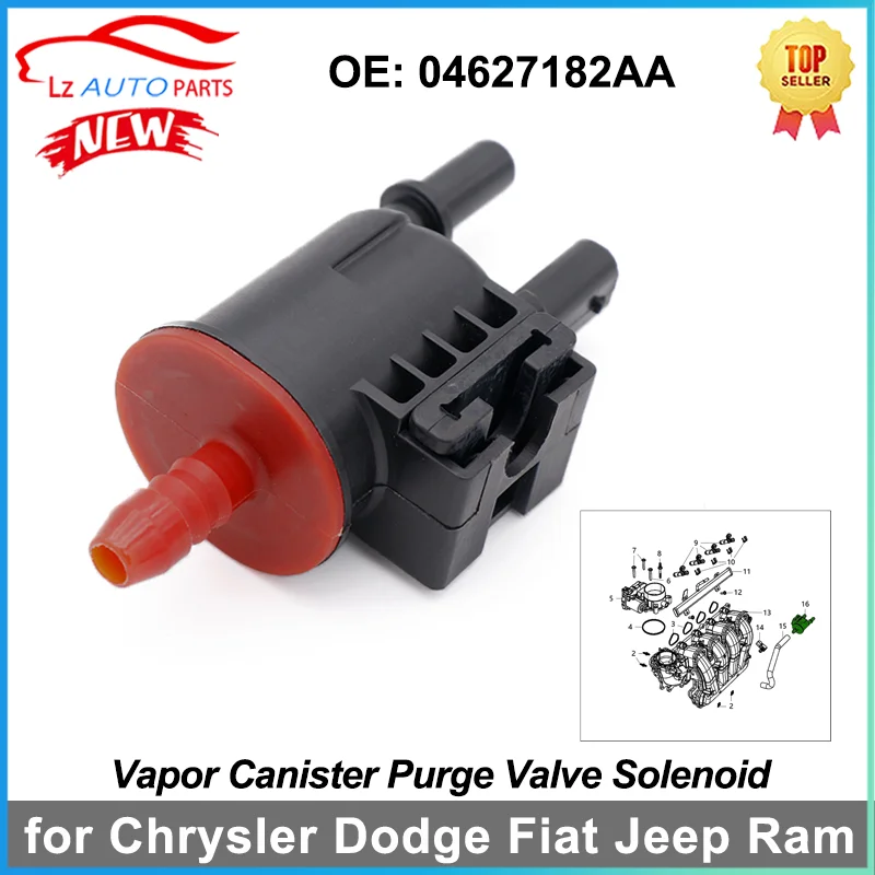 Válvula de Purga del Canister de Vapor 04627182AA 4627182AA para Chrysler Dodge Fiat Jeep Ram 994-015 55235682 4627182 2M1265 CP813 PV631