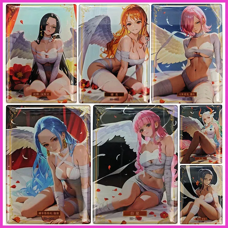 

Anime ONE PIECE Rare BD Collectible Cards Hancock Nami Reiju Vivi Shirahoshi Yamato Nico Robin Toys for boys Birthday Present