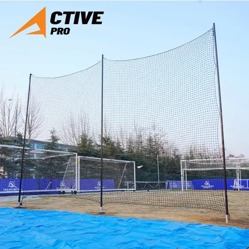 Ball Stop Netting with Support Poles Ball Stop Fence Weatherproof for Soccer Basketball Baseball Court