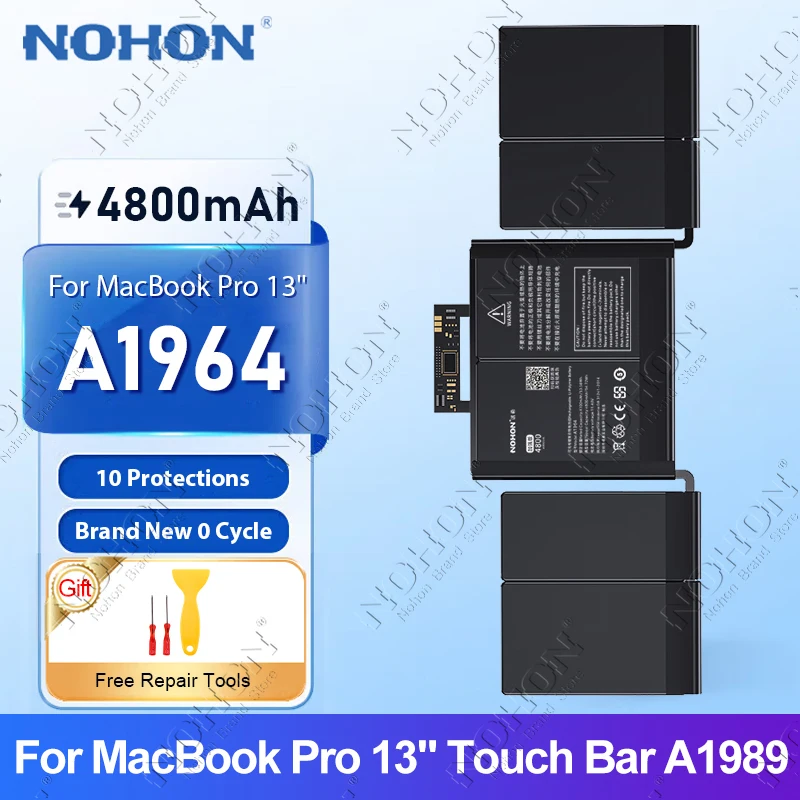 Imagem -01 - Nohon-bateria do Portátil para Apple Macbook Pro 13 A1989 A2251 4800mah Baterias de Substituição A1964 nohon bateria do portatil para apple macbook pro 13 a1989 a2251 4800mah baterias de substituicao a1964 01