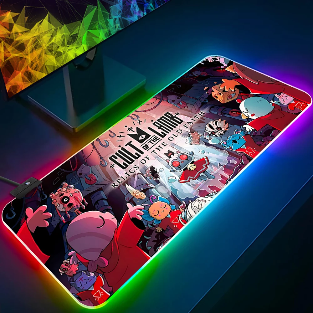 Action Adventure Game Lamb RGB Pc Gamer Keyboard Mouse Pad Mousepad LED Glowing Mouse Mats Rubber Gaming Computer Mausepad 4