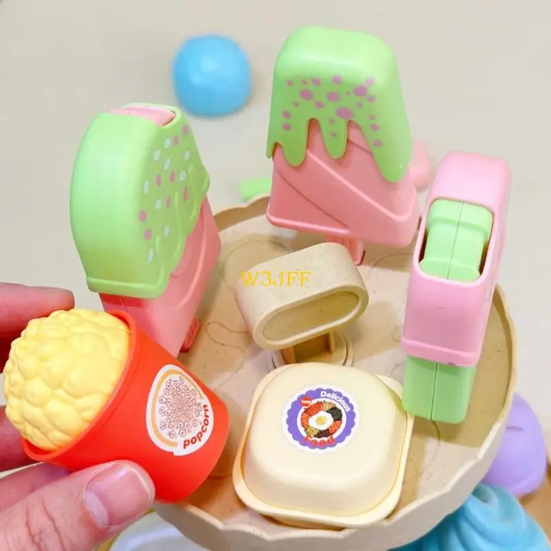 W3JF creative plástico helados plástico para herramienta aprendizaje del juego rol los niños pequeños