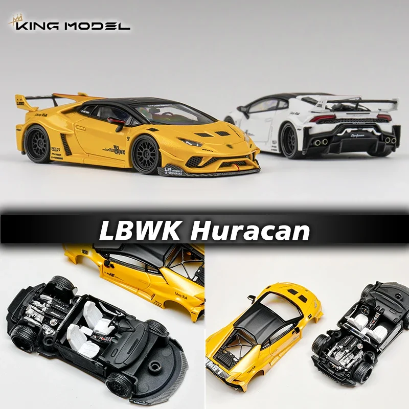 PreSale 1:64 King LBWK Huracan Opened Hood Diecast Diorama Car Model Collection Toy