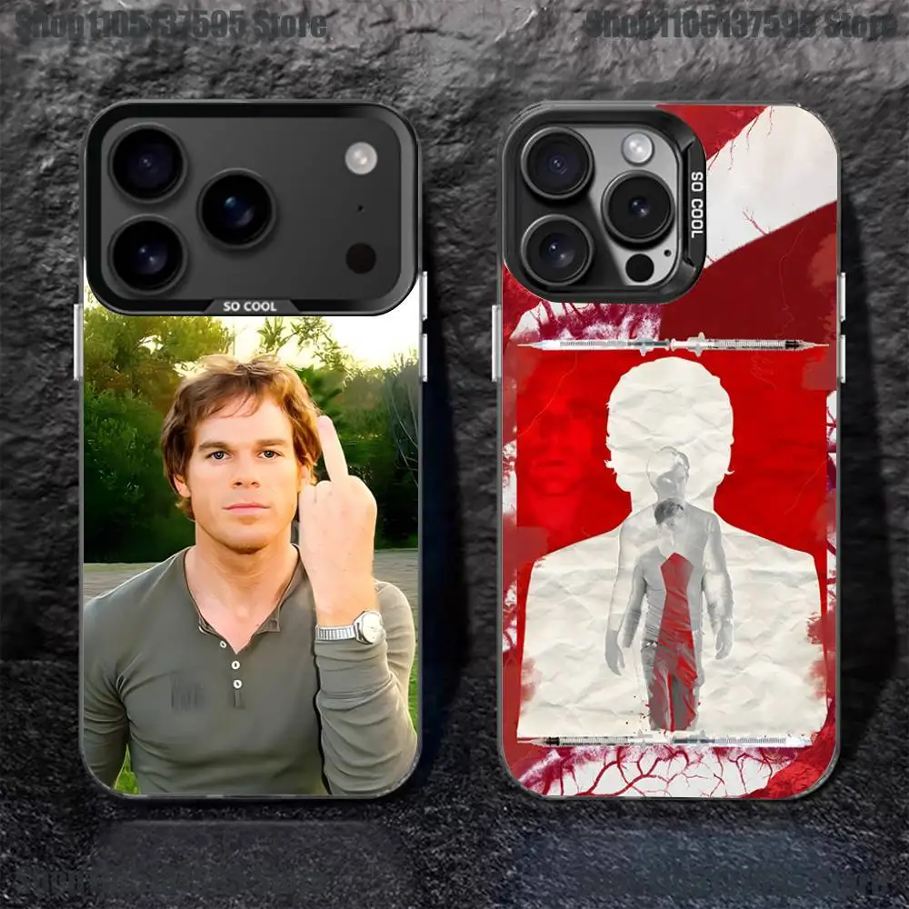 

D-Dexter Morgan Phone Case For iPhone 17,16,15,14,13,12,11,Pro,XS,Max,Plus,Mini,SE4,E Black Matte Shockproof Cover