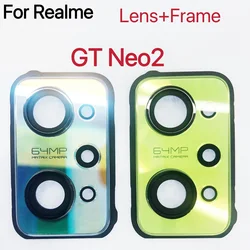 New For OPPO Realme GT Neo2 Rear Back Camera Glass Lens + Camera Cover Circle Housing Parts For OPPO Realme GT Neo 2 RMX3370