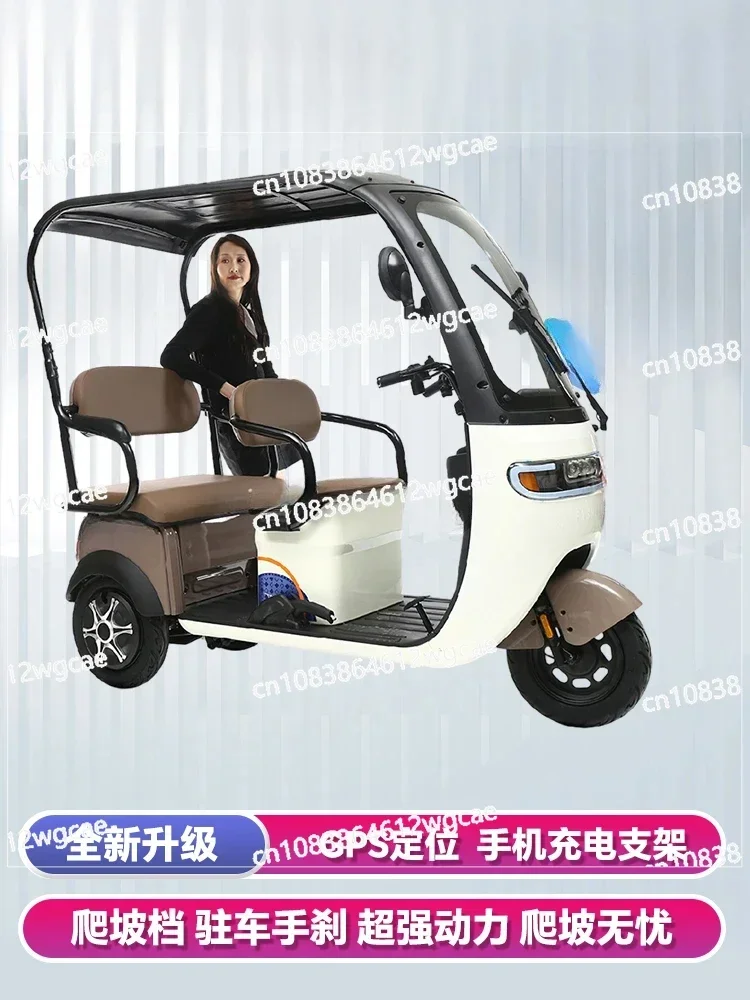 Electric Tricycle Household Small Lady Elderly Three-Wheel Battery Car New with Shed