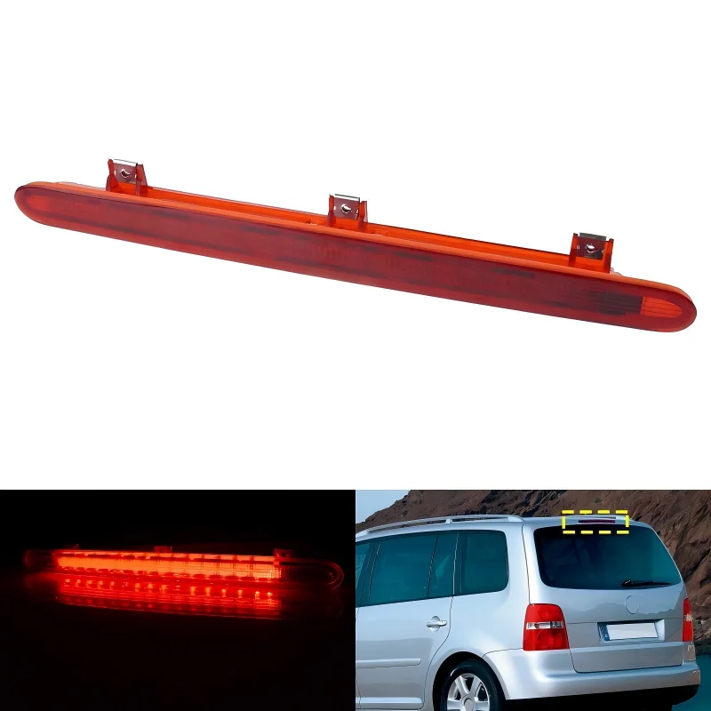 

1PC Red 3rd High Mount Stop Lamp Additional Third Brake Light For VW Touran 2003-2010 1T0945097A Rear High Mounted Brake Light