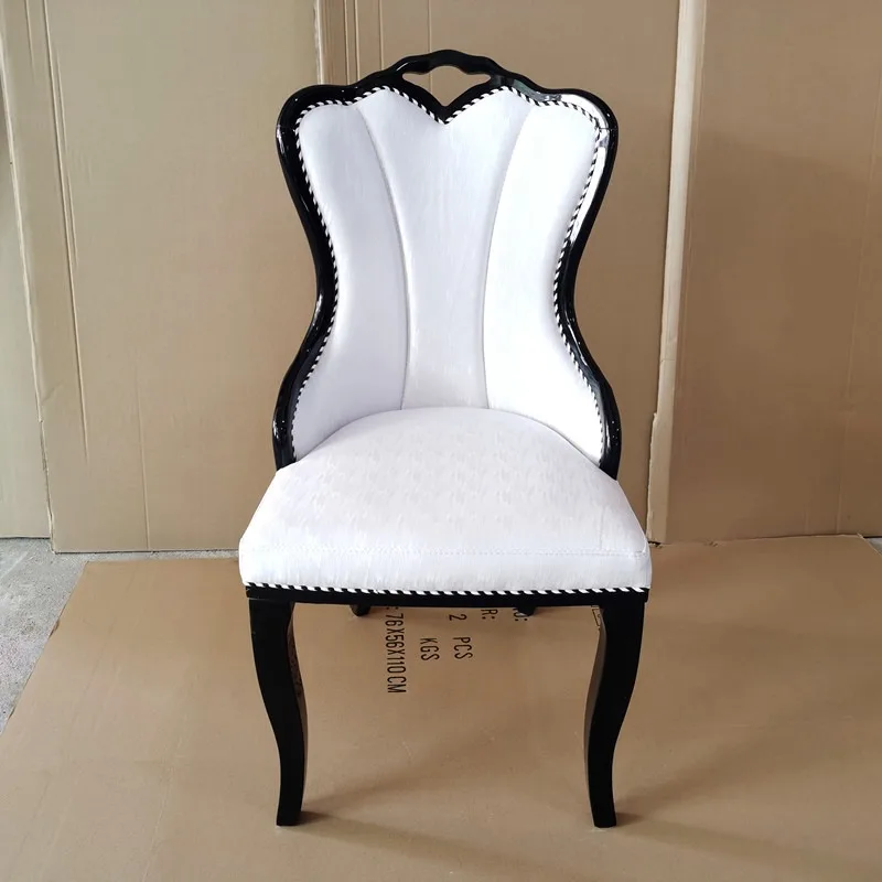 Factory wholesale solid wood dining chair Korean PU foreskin restaurant hotel suite private room electric dining luxury chair