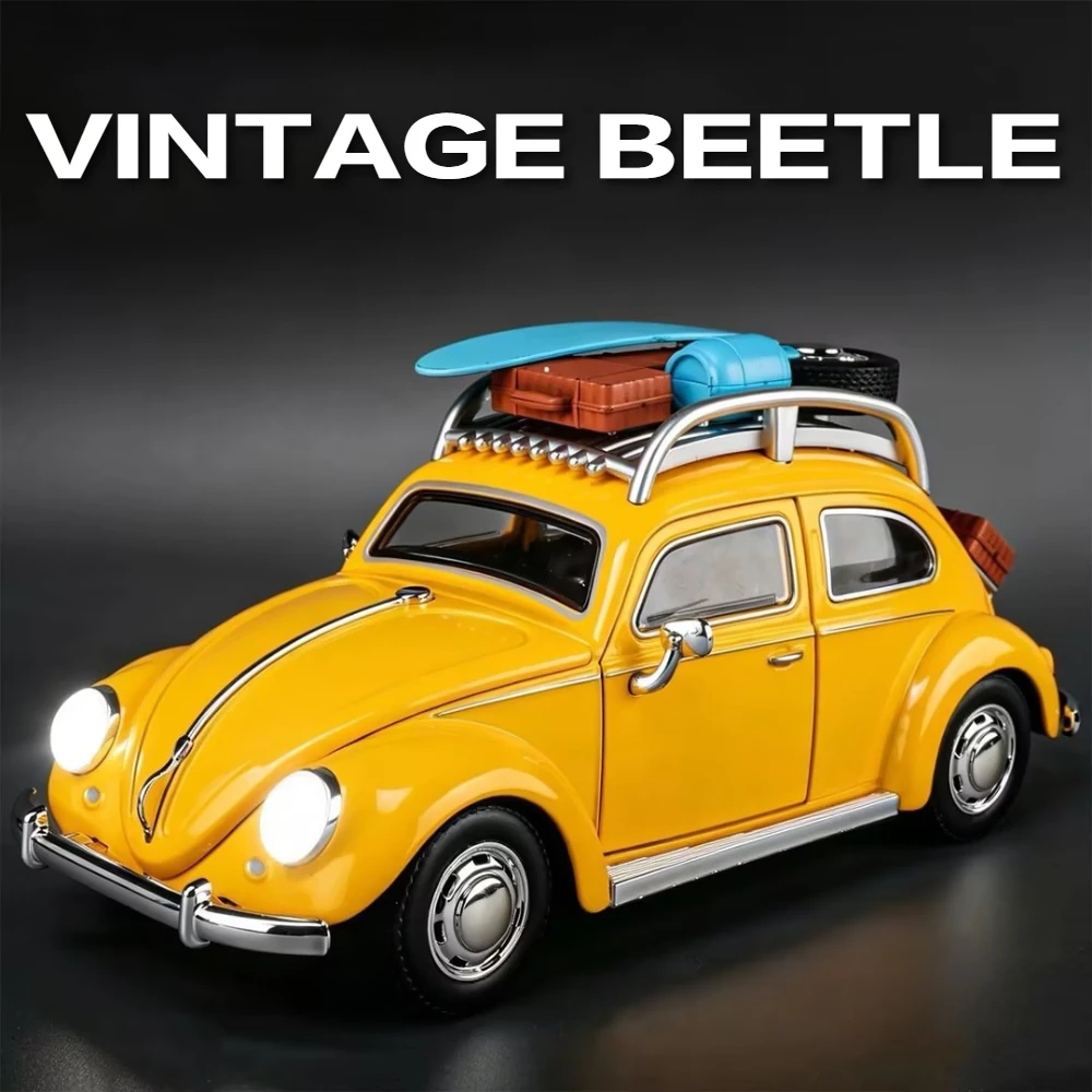 Voiture miniature modèle Beetle FJ Cruiser 1:24 avec volant, son et lumière, véhicules tout-terrain pour l'éveil des enfants