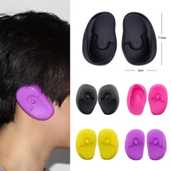 Cubierta de silicona para orejas de 2 piezas, Protector para teñir el cabello, Protector de orejas impermeable para salón de belleza, orejeras, accesorios de estilismo para ducha